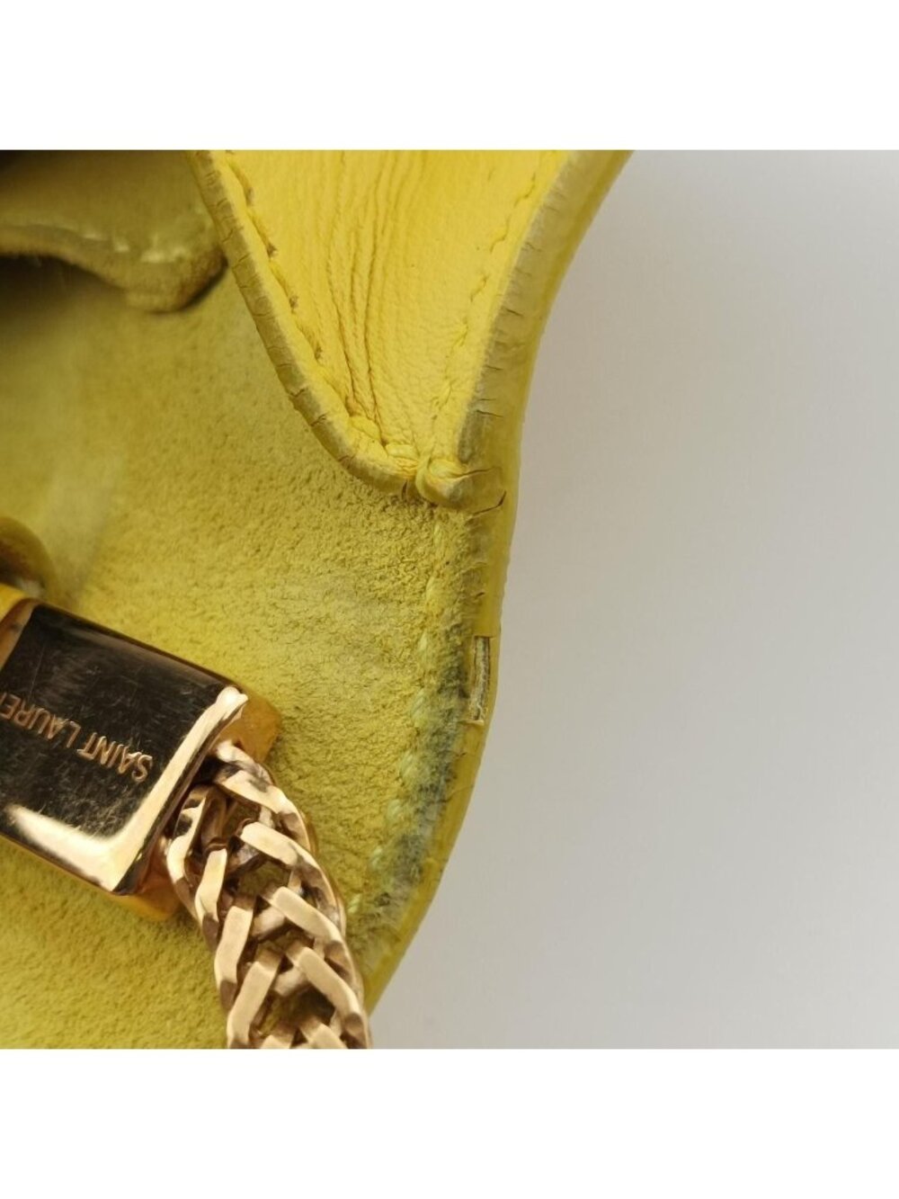 ★SOLD★ Saint Laurent Yves Laurenty Line Yellow Leather Messenger - Picture 14 of 15